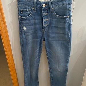 Exposed Button Capri Jean- Worn Once.